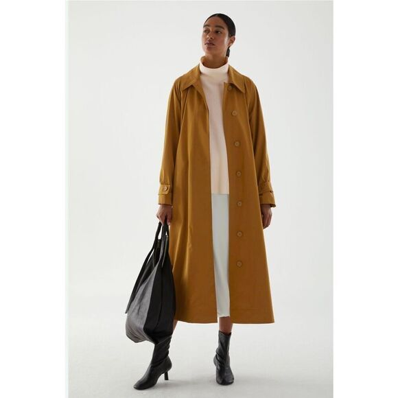 COS Oversized Cotton Camel Trench Coat - Picture 1 of 8